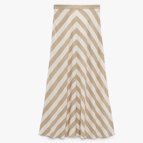 Zara NWT Linen Blend Midi Skirt - Picture 10 of 11